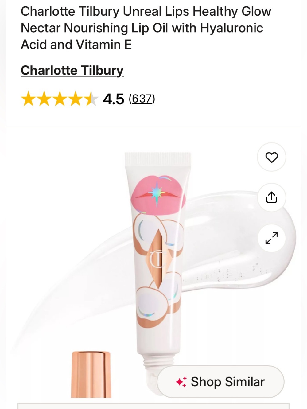 Charlotte Tilbury UNREAL LIPS Juicylicious Coconut Water 💦 Shine Lip Gloss